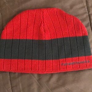 The North Face Red and Black Beanie